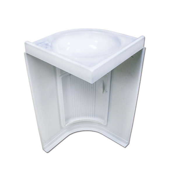 Lavandino BA103 angolare con mobiletto • bianco - vista 2