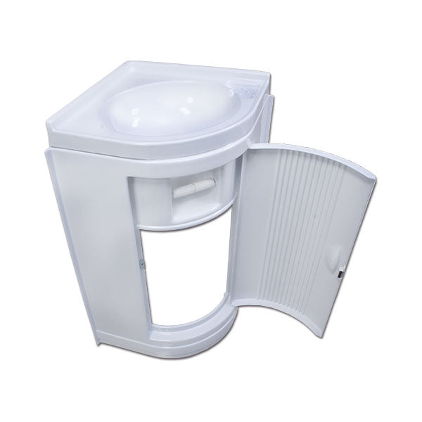 Lavandino BA103 angolare con mobiletto • bianco - vista 3