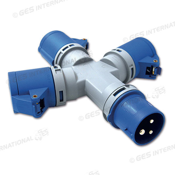 Moltiplicatore a 3 vie CEE IP44 • 16 A