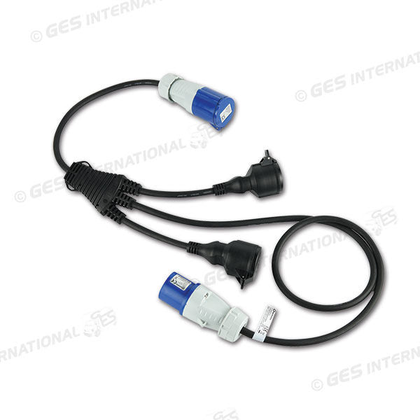 Prolunga CEE M / F • 2 prese Schuko IP44