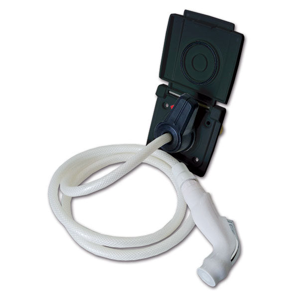 Doccia esterna nera attacco rapido • 150 cm