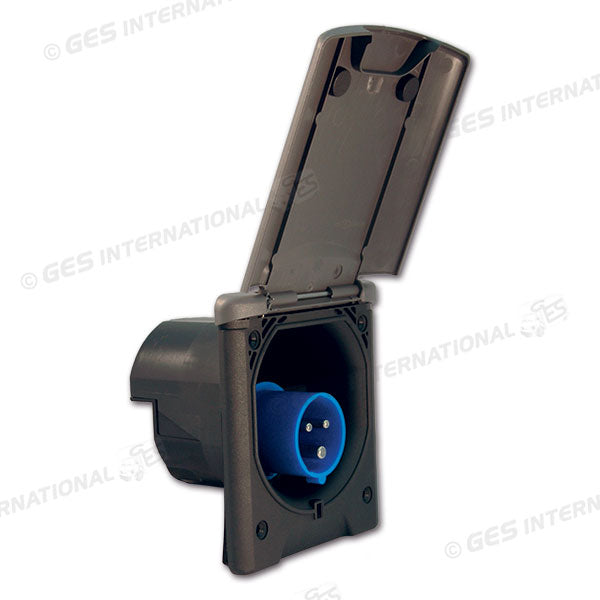 Spina CEE fissa ad incasso parete • 230 V • Grigio