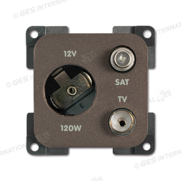 Presa 12 V DC • TV • SAT • marrone