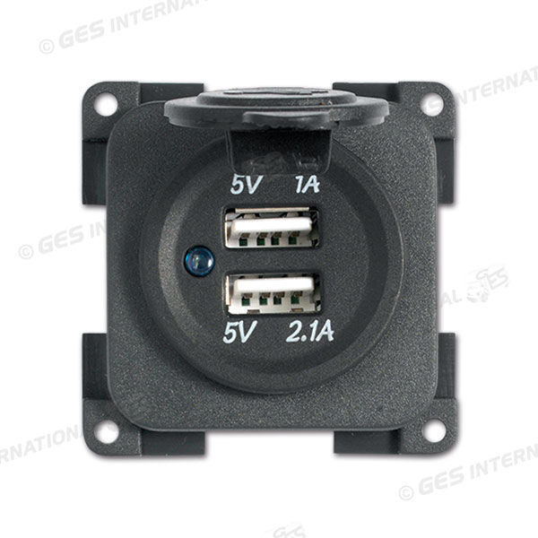 Presa doppia USB • 1 A / 2,1 A • grigio