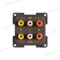 Modulo da 6 prese RCA • marrone