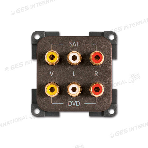 Modulo da 6 prese RCA • marrone