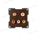 Modulo 3 prese RCA / TV / SAT • marrone