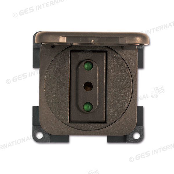 Presa con coperchio • 230 V / 10 A • marrone