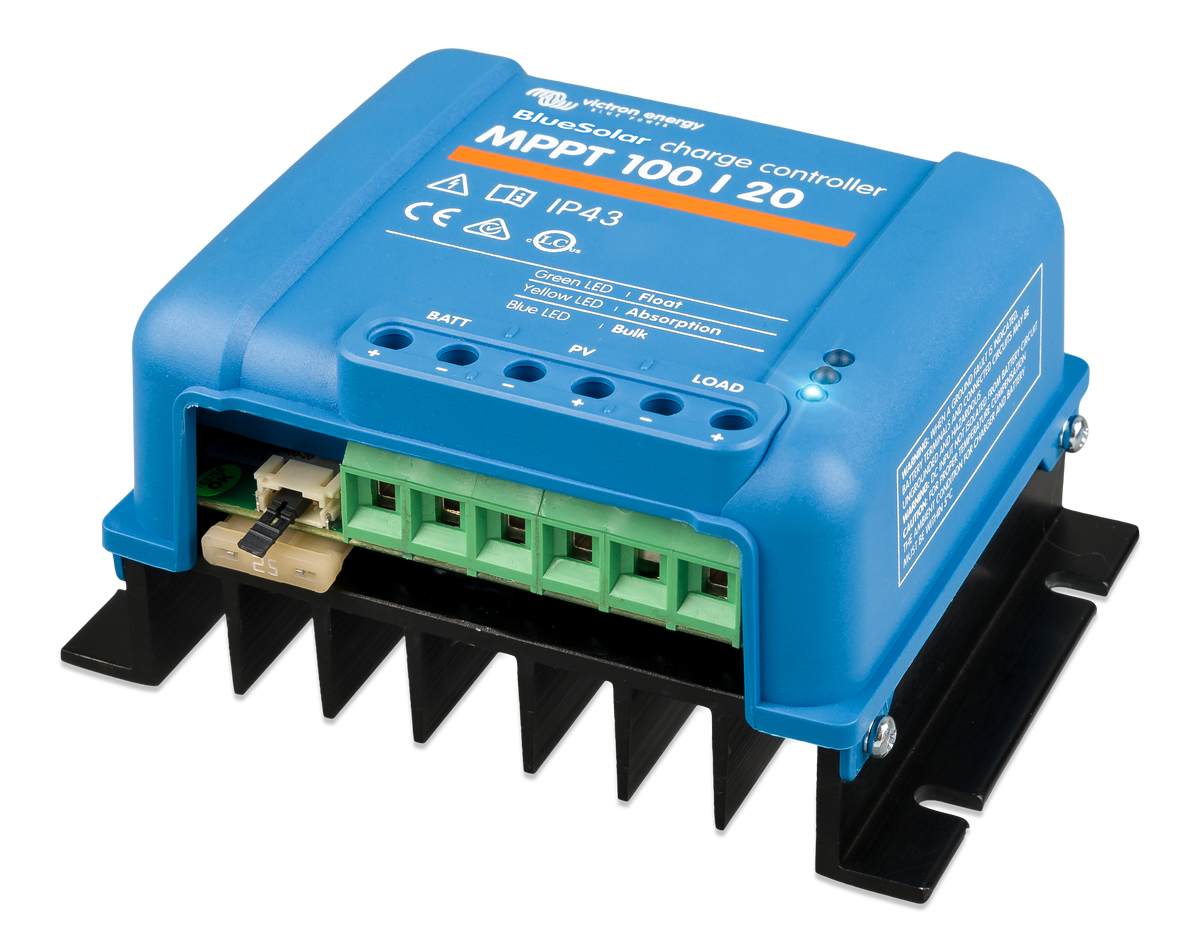 Regolatore MPPT Victron • 100 V / 20 A — vista laterale destra