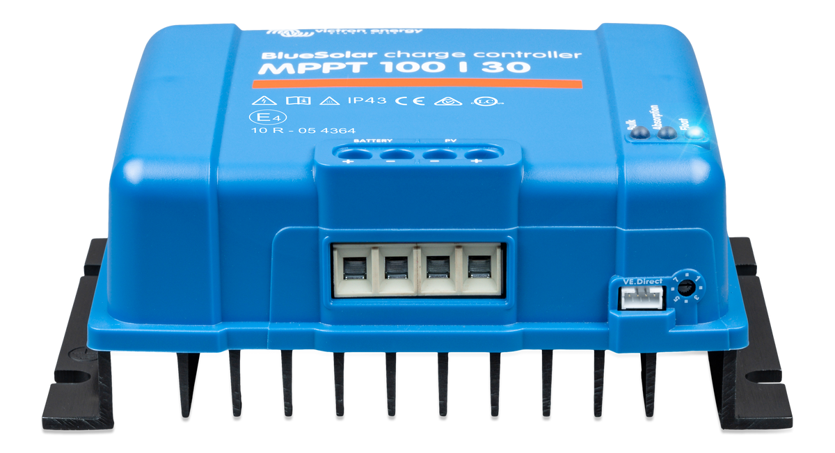 Regolatore MPPT Victron • 100 V / 30 A — vista frontale
