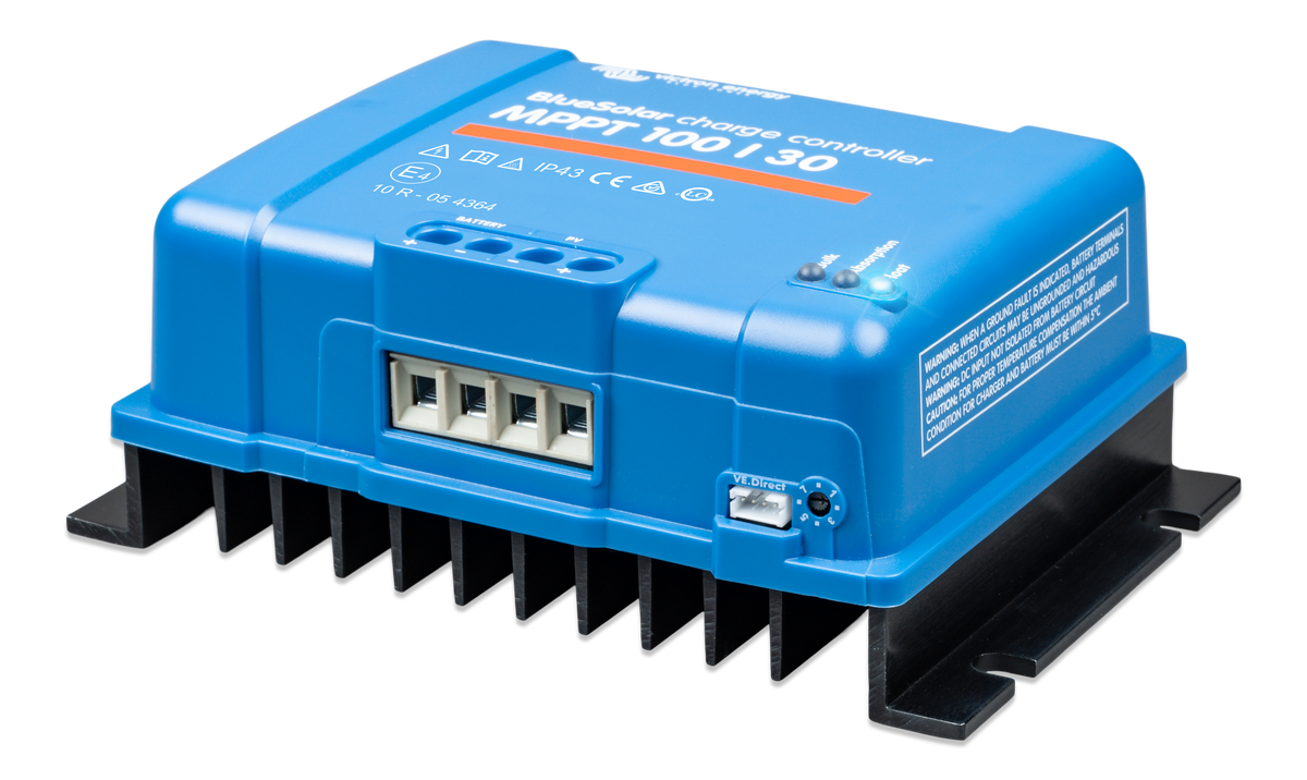 Regolatore MPPT Victron • 100 V / 30 A — vista laterale sinistra
