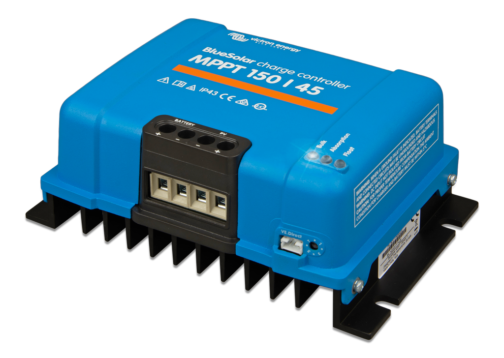 Regolatore MPPT Victron • 150 V / 45 A — vista laterale sinistra