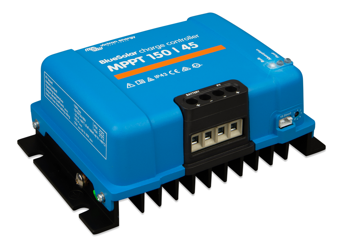 Regolatore MPPT Victron • 150 V / 45 A — vista laterale destra