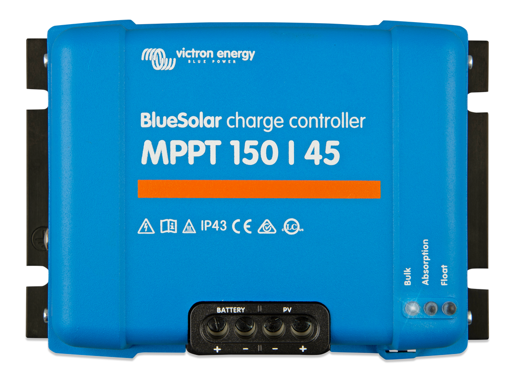 Regolatore MPPT Victron • 150 V / 45 A — vista superiore/frontale
