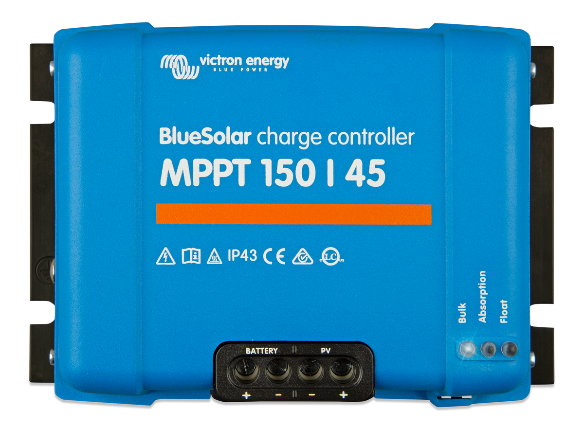 Regolatore MPPT Victron • 150 V / 45 A — vista superiore/frontale