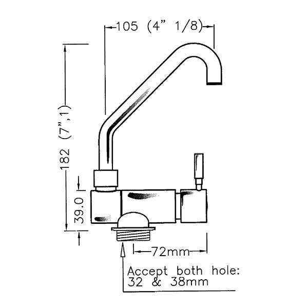Miscelatore monocomando Style • canna abbattibile