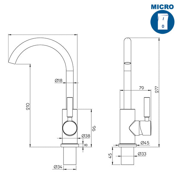 Miscelatore Trend 2 • micro-interruttore