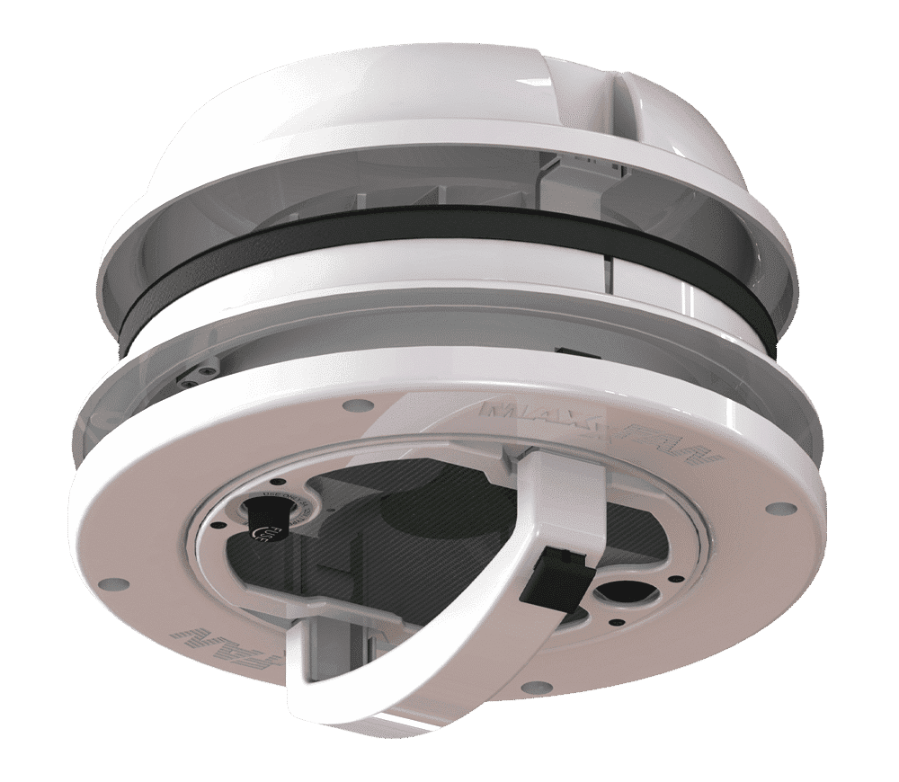 MAXXFAN Dome bianco — vista interna inferiore