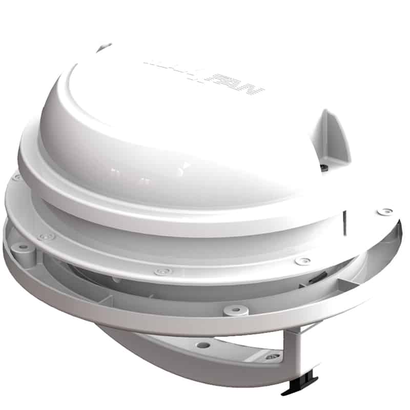 MAXXFAN Dome bianco — vista installata aperta