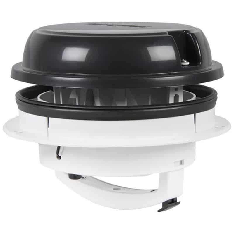 MAXXFAN Dome nero — vista laterale aperta
